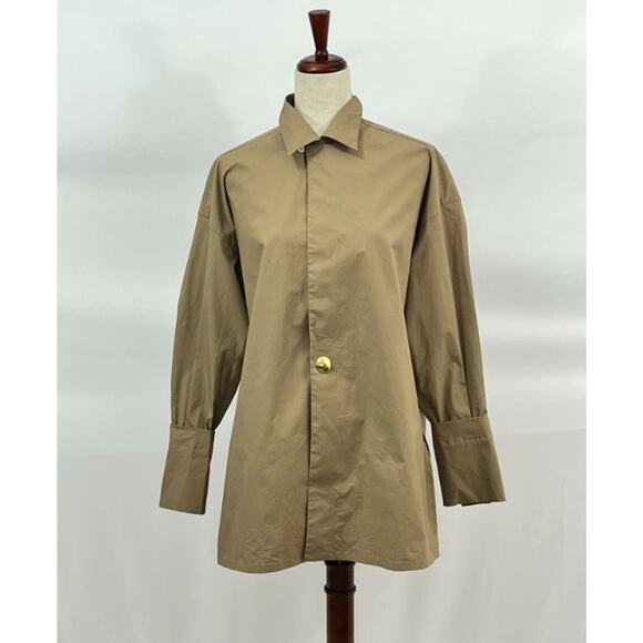 DARKPARK Sz S Small Jodie Popeline Tunic Shirt Top NWT Camel - Picture 8 of 12